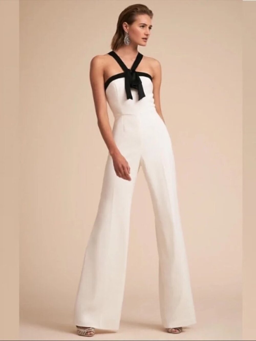 Jay Godfrey BHLDN Everett Jumpsuit - White and Black Size 4 | Wedding Guest Chic